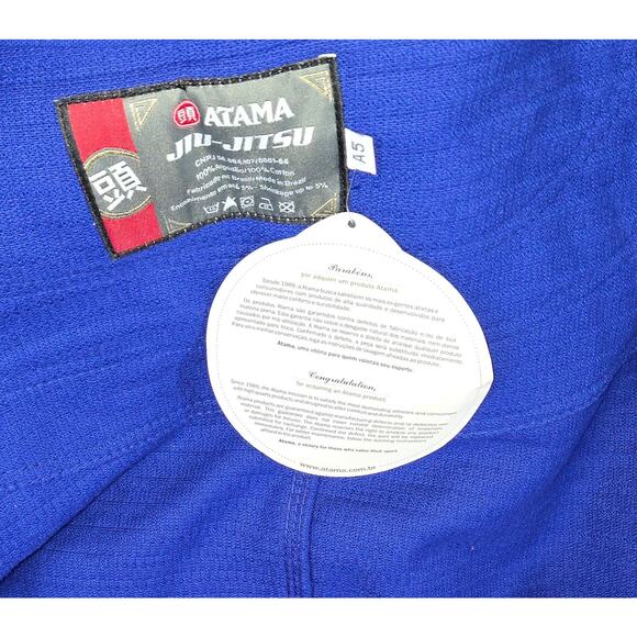 Atama Gold Pearl Weave Brazilian Jiu Jitsu Gi Blue Men’s Size A5 New With Tags - Picture 11 of 16